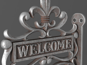 Garden Hanging Door Bell with Welcome 3D-Modell