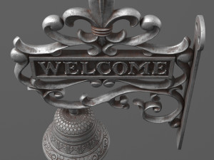 Garden Hanging Door Bell with Welcome 3D-Modell