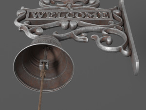 Garden Hanging Door Bell with Welcome 3D-Modell