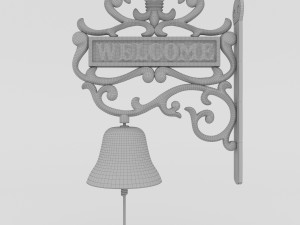 Garden Hanging Door Bell with Welcome 3D-Modell