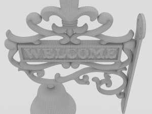 Garden Hanging Door Bell with Welcome 3D-Modell