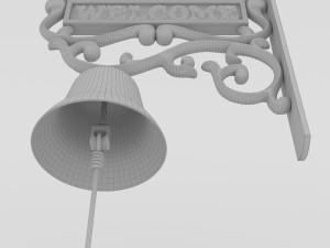 Garden Hanging Door Bell with Welcome 3D-Modell