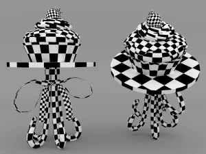 Muffins on a caramel stand 3D Model