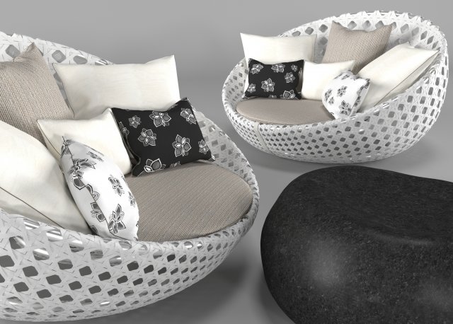 Garden chair 3D Model .c4d .max .obj .3ds .fbx .stl .blend 