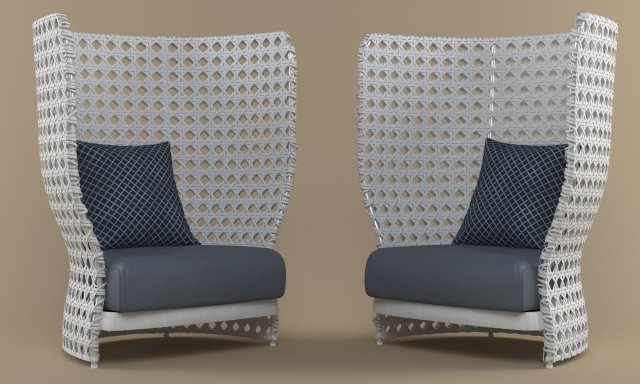 Garden chair 3D Модель .c4d .max .obj .3ds .fbx .stl .blend 