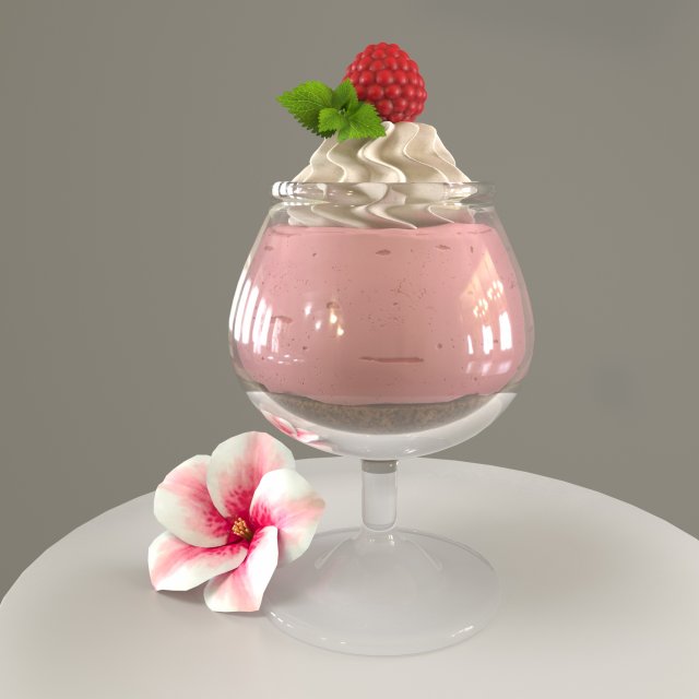 Raspberry dessert Modello 3D .c4d .max .obj .3ds .fbx .stl .blend 