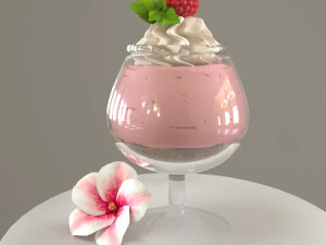 Himbeerdessert 3D Modell