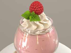 Raspberry dessert Modello 3D