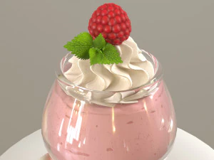 Dessert aux framboises Modèle 3D