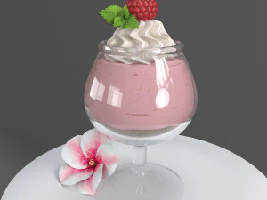 Dessert aux framboises Modèle 3D