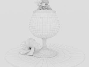 Dessert aux framboises Modèle 3D