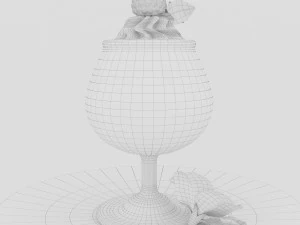 Dessert aux framboises Modèle 3D