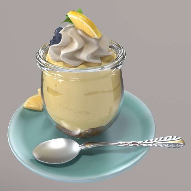 Lemon dessert 3Dモデル .c4d .max .obj .3ds .fbx .stl .blend 
