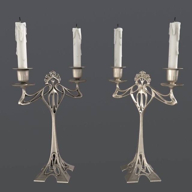 Two-arm candelabra 3Dモデル .c4d .max .obj .3ds .fbx .stl .blend 