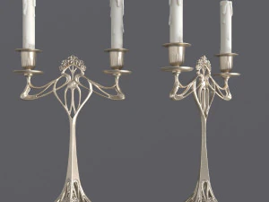 Two-arm candelabra 3D Model