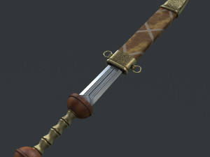 Steel sword and scabbard 3D 模型
