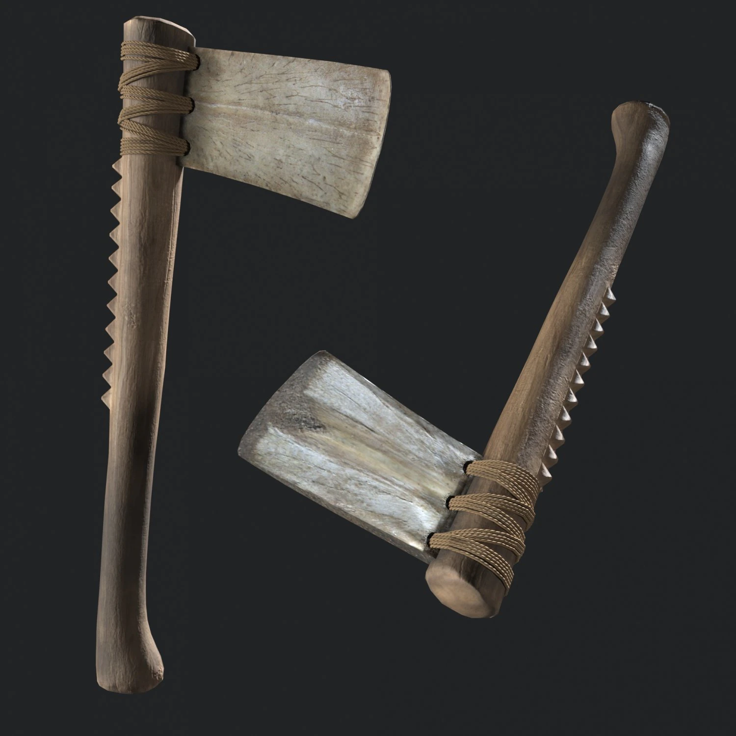 Ancient Bone Ax 3D Model .c4d .max .obj .3ds .fbx .stl .blend 