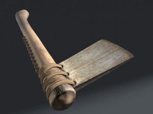 Ancient Bone Ax 3D Модель