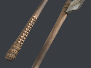 Ancient Bone Ax 3D Модель