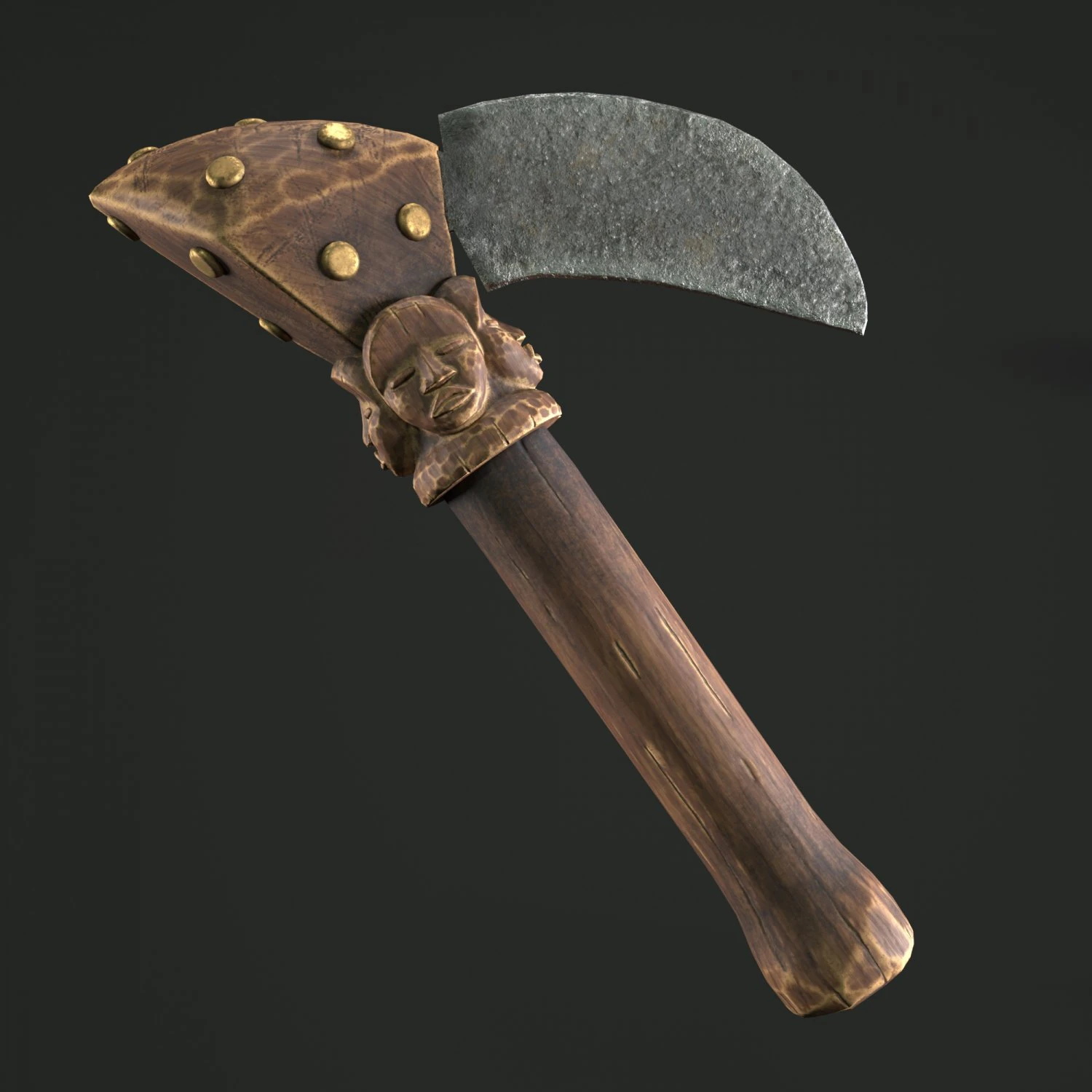 Ancient hatchet 3D Model .c4d .max .obj .3ds .fbx .stl .blend 
