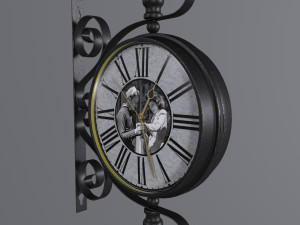 Double Sided Wall Clock 3D Model