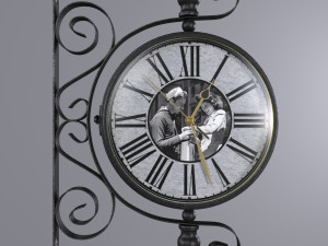 Double Sided Wall Clock 3D Model