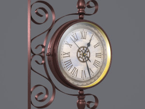 Double Sided Wall Clock 3D Model