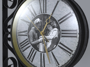 Double Sided Wall Clock 3D Model