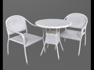 Wicker furniture set 3D Model