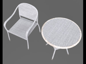 Wicker furniture set 3D Model