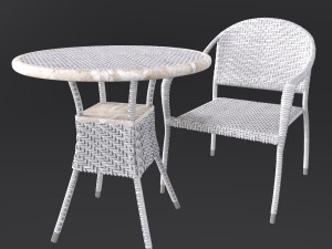Wicker furniture set 3D 模型