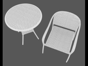 Wicker furniture set 3D Model