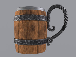 Wooden beer mug 3D Model