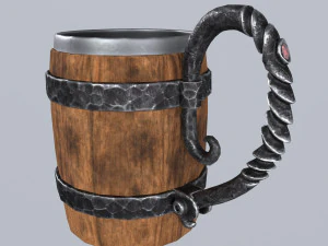 Wooden beer mug 3D Model