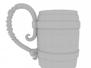 Wooden beer mug 3D Model