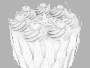 Cherry cake with chocolate Modèle 3D