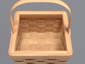 Basket with cherries and strawberries 3D Model
