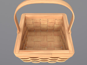 Basket with strawberries 3D Model