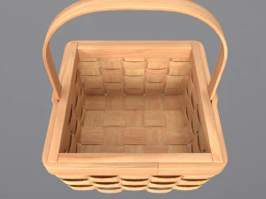 Basket with strawberries 3D Model