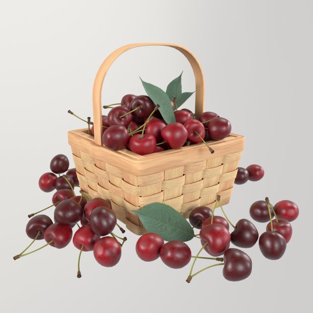 Cherry basket Modelo 3D .c4d .max .obj .3ds .fbx .stl .blend 