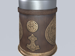 Viking Mug Wood Style 3D 模型