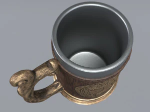 Viking Mug Wood Style 3D Model
