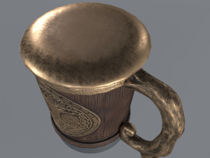 Viking Mug Wood Style 3D 模型