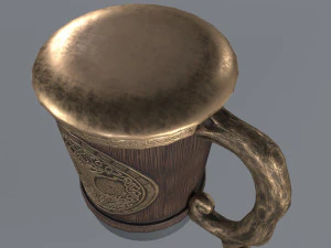 Viking Mug Wood Style 3D Model