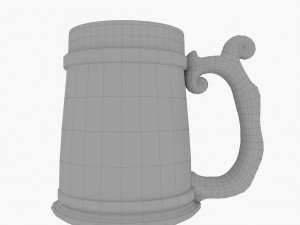 Viking Mug Wood Style 3D 模型