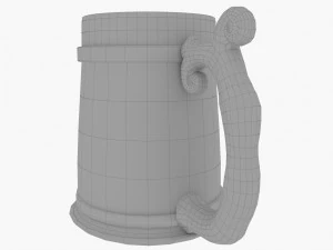 Viking Mug Wood Style 3D Model