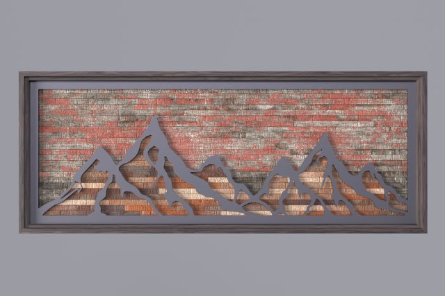 Wall Hanging Metal and wood 3D-Modell .c4d .max .obj .3ds .fbx .stl .blend 
