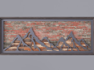 Wall Hanging Metal and wood 3D 模型