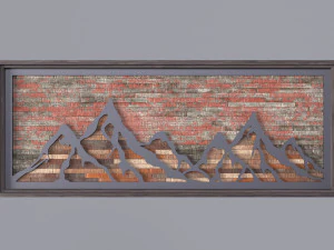 Suspens&atilde;o de parede Metal e madeira Modelo 3D