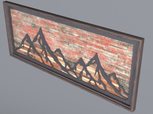 Wall Hanging Metal and wood 3D-Modell